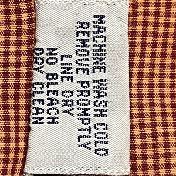 Quicksilver Men's Large Short Sleeved Button Front Shirt Rust Orange Plaid - Picture 11 of 12